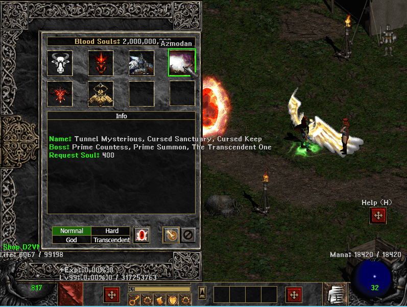 Act I Hell: mở Extra Quest và chọn Azmodan.