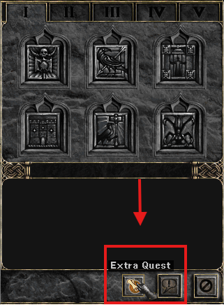 Act I Hell: ấn Q hoặc mở Quest Board rồi chọn Extra Quest.