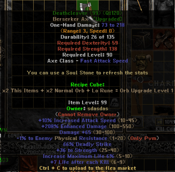 Deathcleaver - Item Upgrade D2TM Season 25