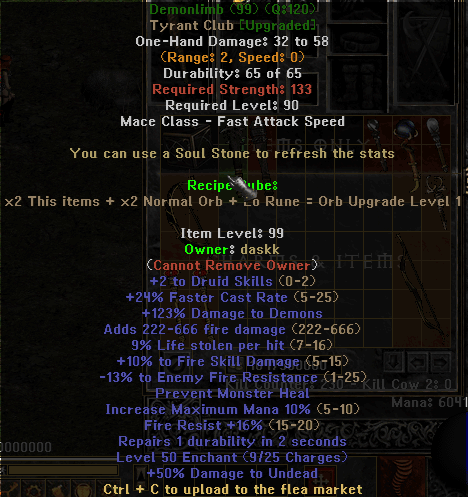 Demonlimb - Item Upgrade D2TM Season 25