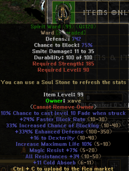 Spirit Ward - Item Upgrade D2TM Season 25