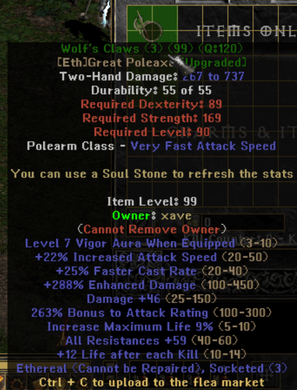 Wolf's Claws - Item Upgrade D2TM Season 25