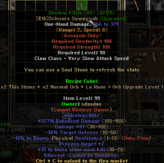Shadow Killer - Item Upgrade D2TM Season 25