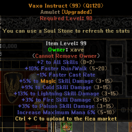 Vaxo Instruct - Item Upgrade D2TM Season 25
