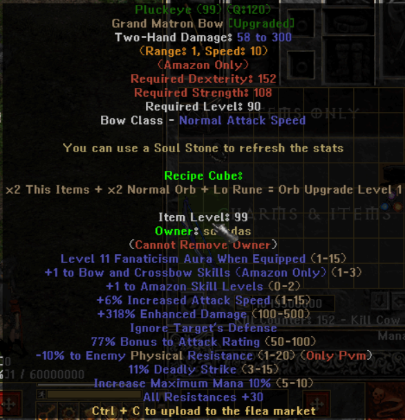Pluckeye - Item Upgrade D2TM Season 25