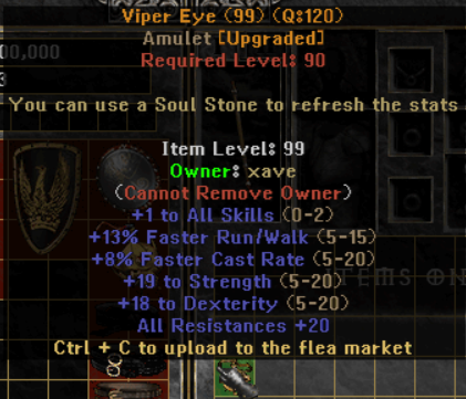 Viper Eye - Item Upgrade D2TM Season 25